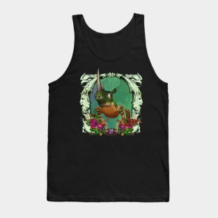 Funny rhino frog with flowers Tank Top